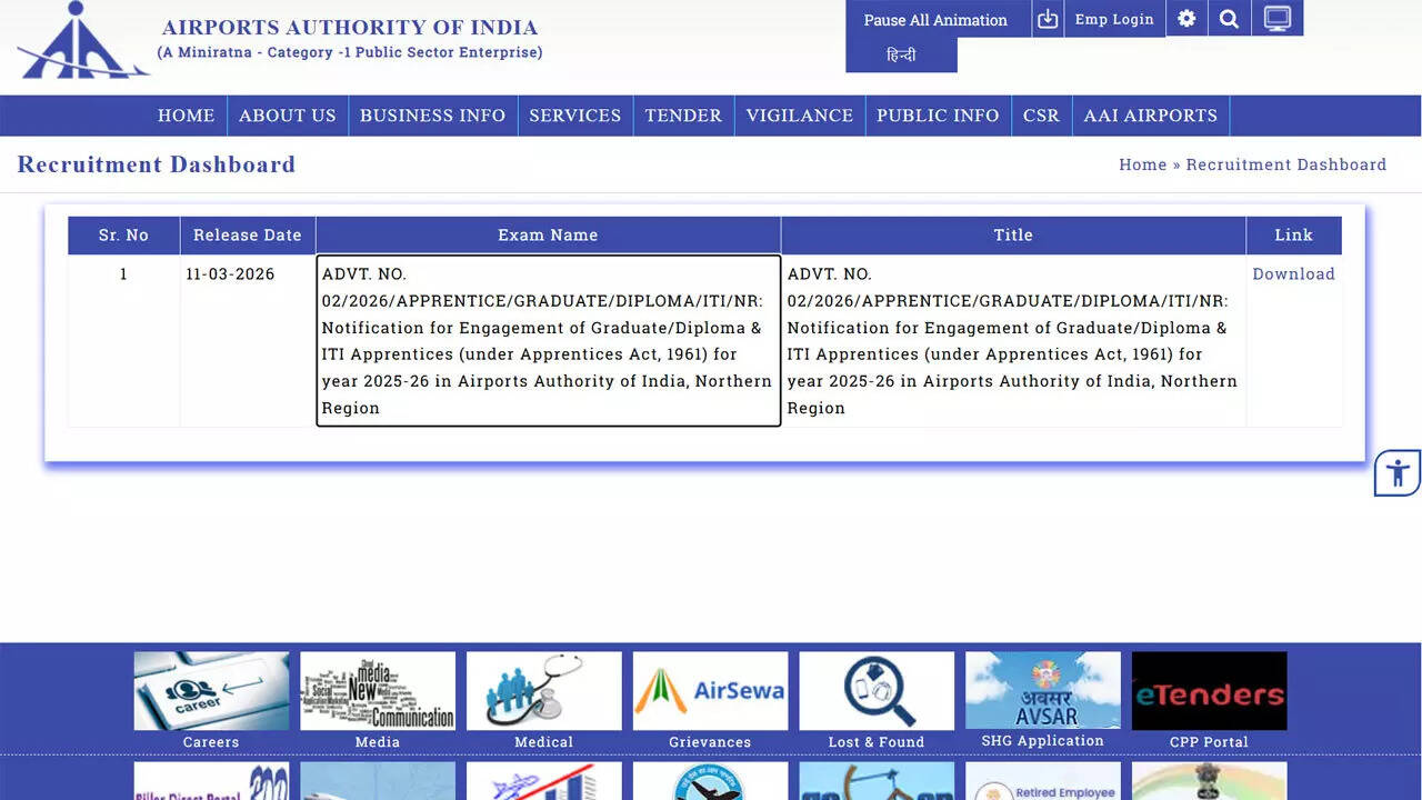 AAI apprentice recruitment 2026 deadline ends today for 133 NR training posts across airports