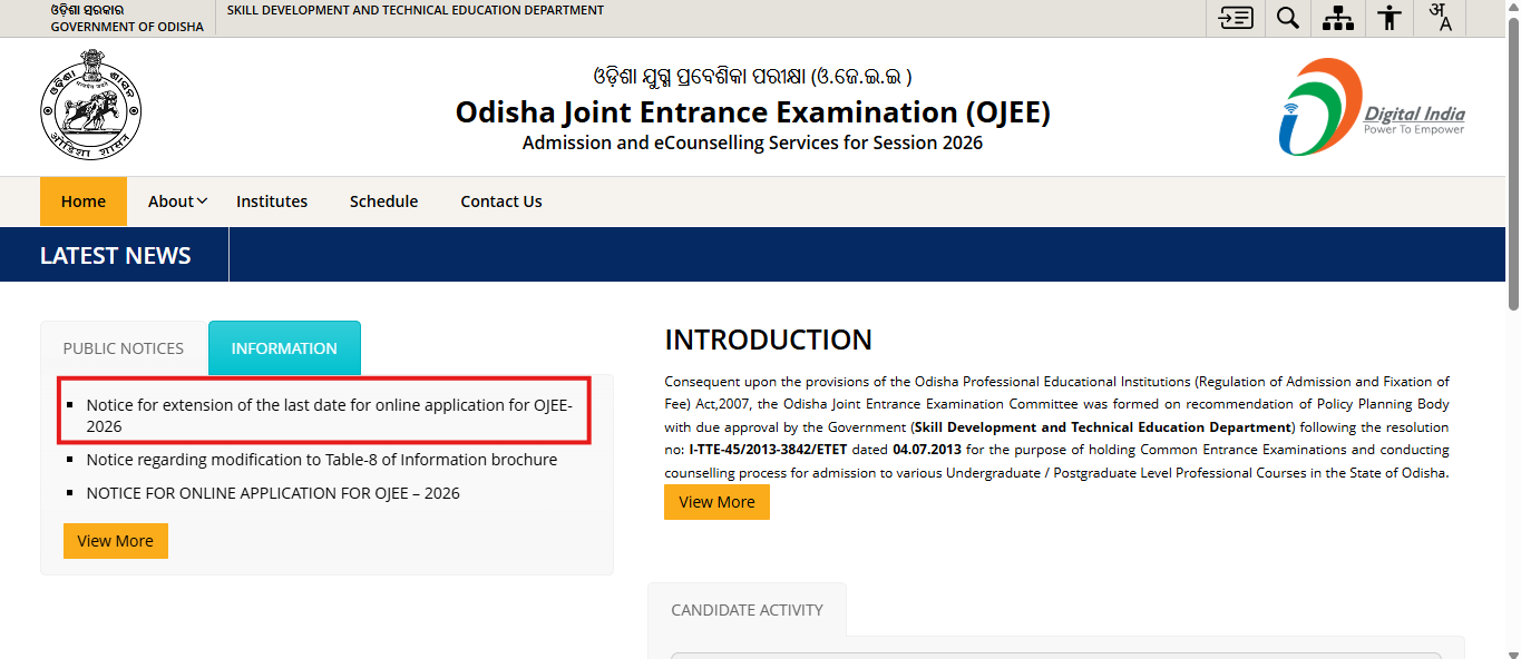 OJEE 2026 registration deadline extended: Check new date and direct link to apply