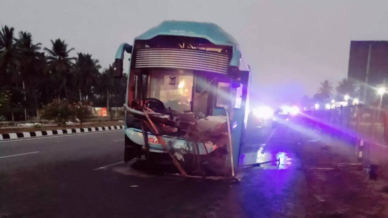 Bengaluru–Mysuru expressway accident: 4 dead, 2 injured after private bus veers off road, hits divider railing