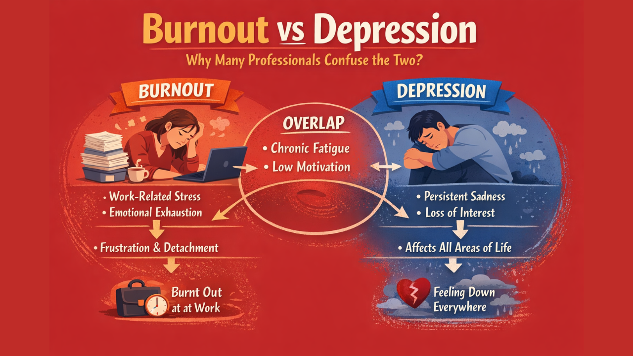 Burnout vs depression: Why many professionals confuse the two