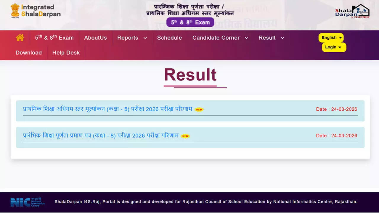 RBSE class 5th, 8th result 2026 declared: Check scores here