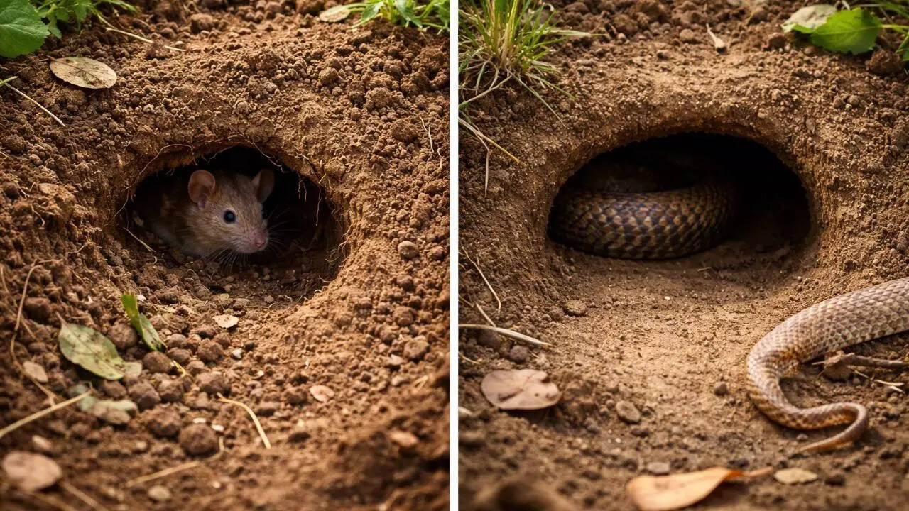 Snake hole vs rodent hole: Size and appearance of the hole