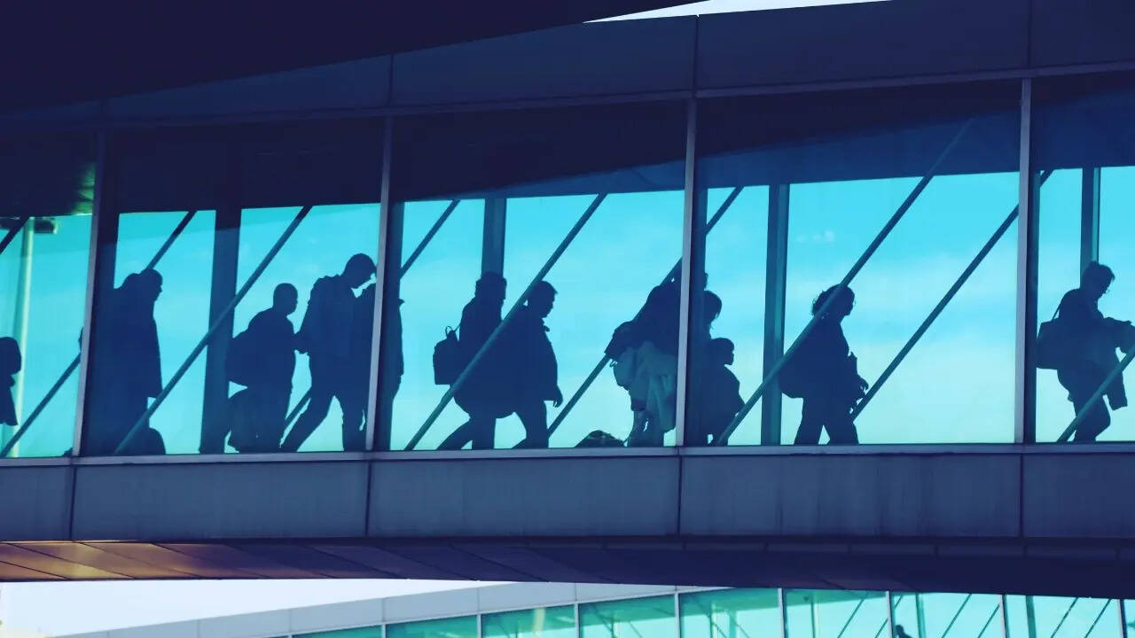 Travellers at an airport