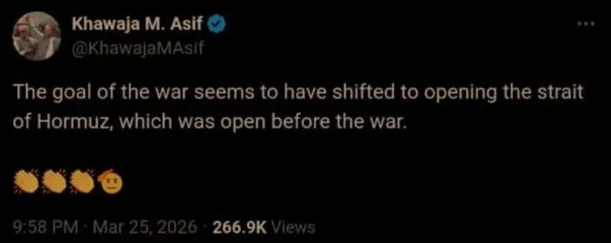 Khawaja Asif  X post