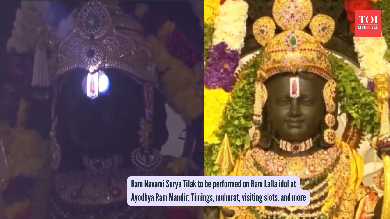 Ram Navami Surya Tilak- (Photos via X/ DDNews) Ram Navami Surya Tilak to be performed on Ram Lalla idol at Ayodhya Ram Mandir Timings, muhurat, visiting slots, and more