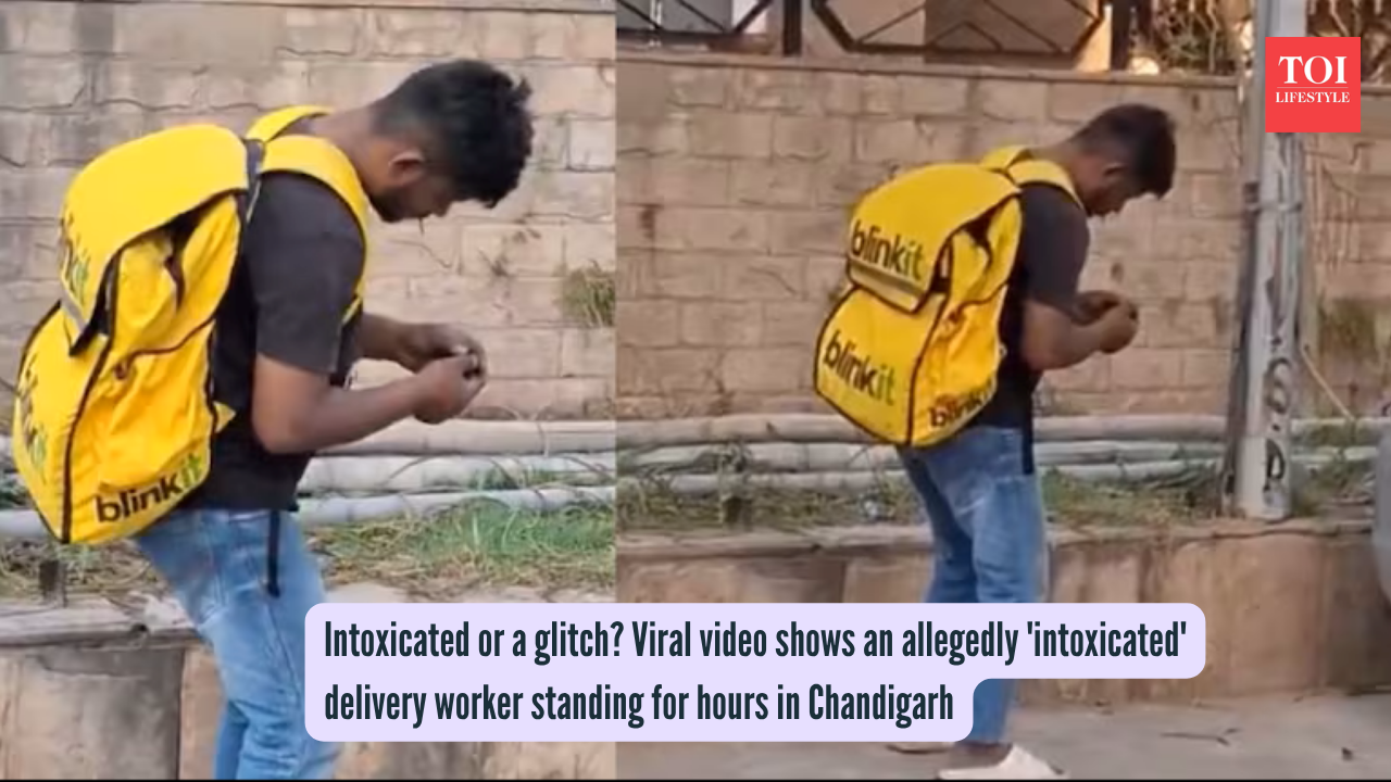 Intoxicated or a glitch Viral video shows an allegedly 'intoxicated' delivery worker standing for hours in Chandigarh