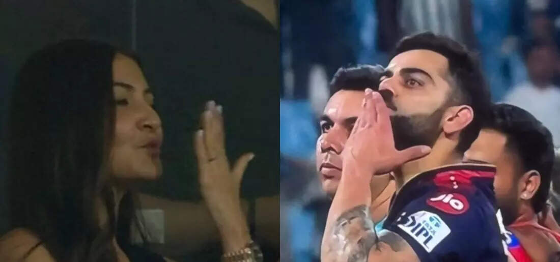 Virat’s kiss to Anushka steals show as RCB enter Top 2