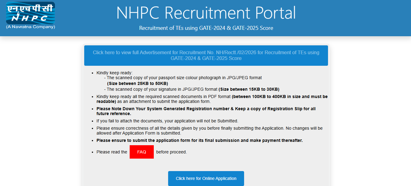 NHPC Recruitment 2026: Applications open for Trainee Engineer posts; check eligibility, GATE requirement and dates