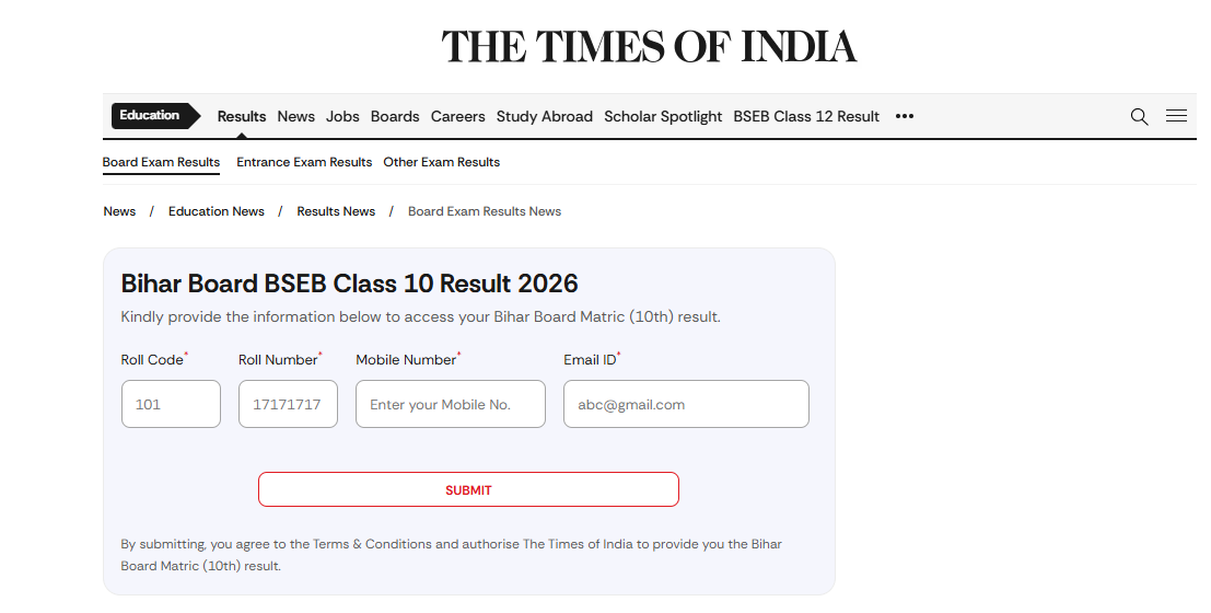 BSEB class 10 result 2026 out: How to check Bihar Matric results on TOI portal