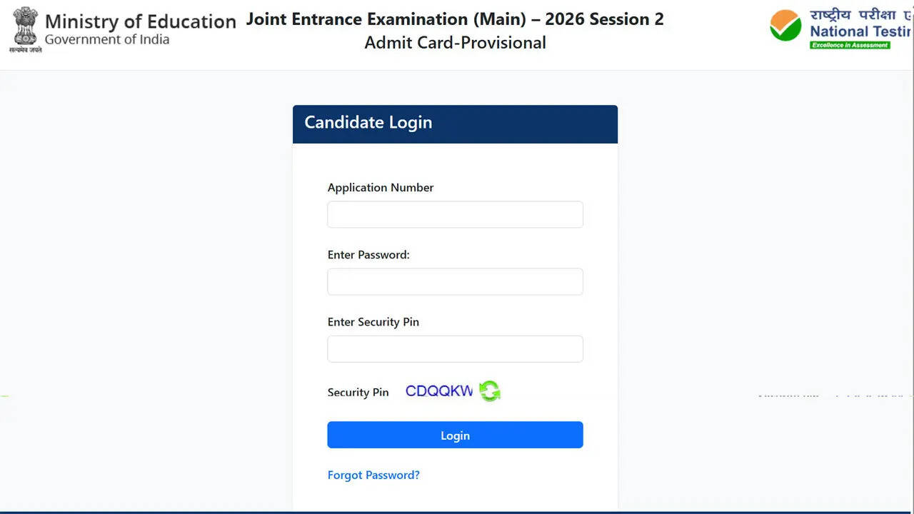 JEE Main session 2 admit card released for April exams: Check how to download