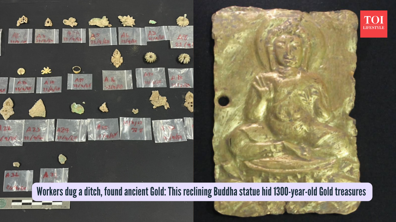 Workers dug a ditch, found ancient Gold This reclining Buddha statue hid 1300-year-old Gold treasures