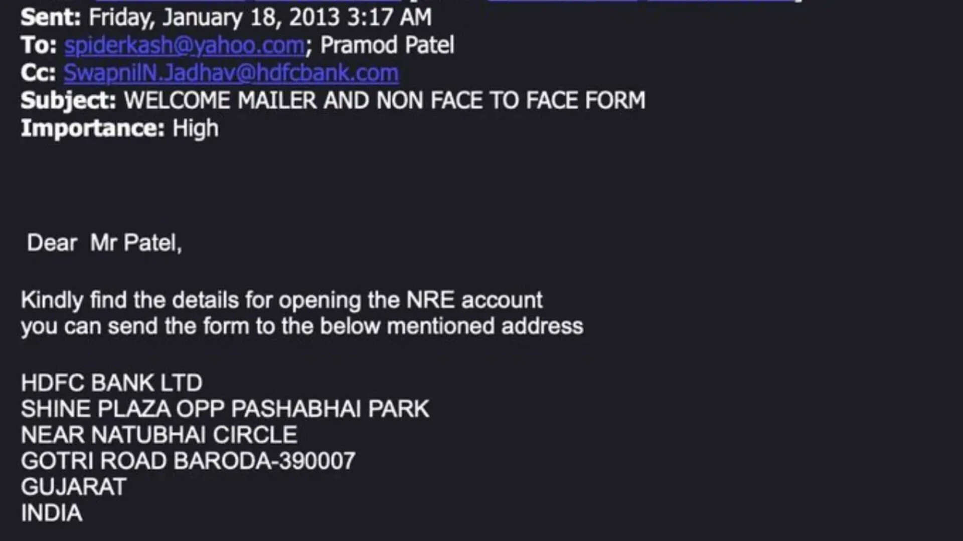 His email was Spider Kash<br><br>