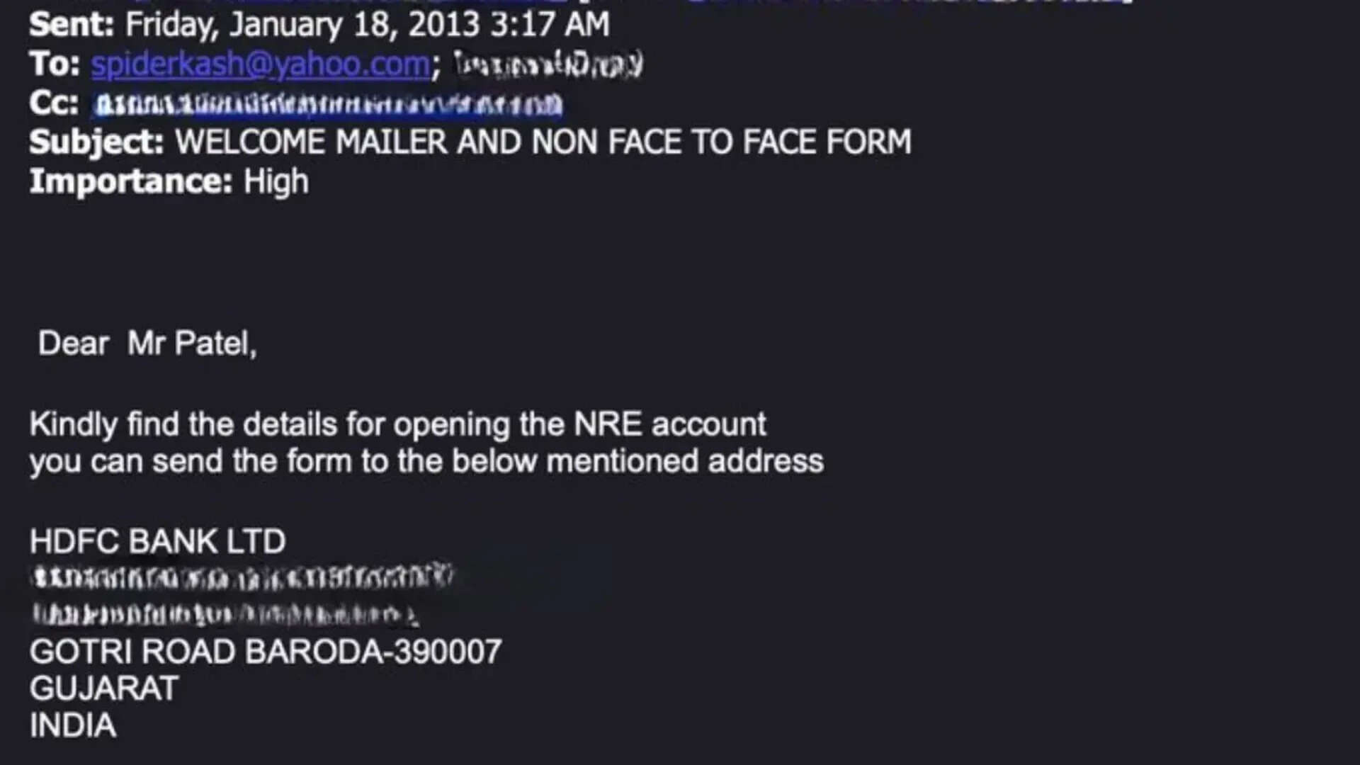 His email was Spider Kash