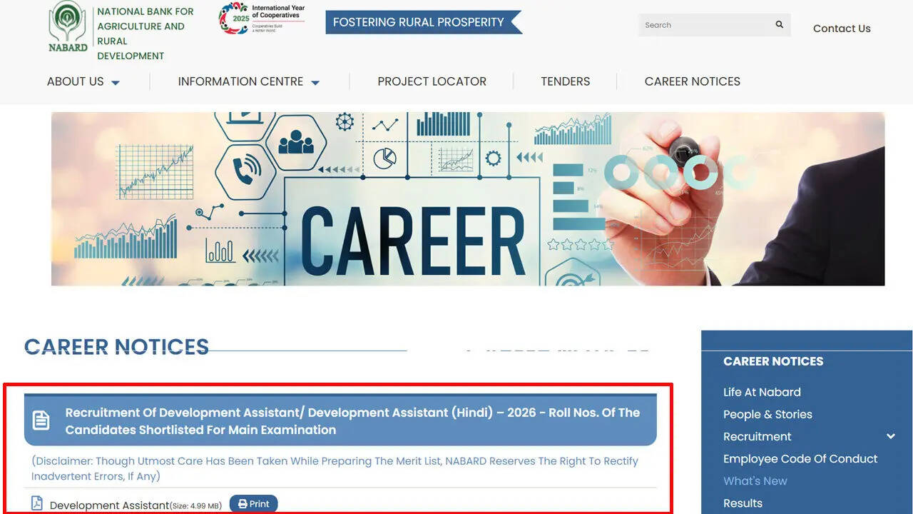 NABARD DA prelims result 2026 released at nabard.org, download merit list PDF here