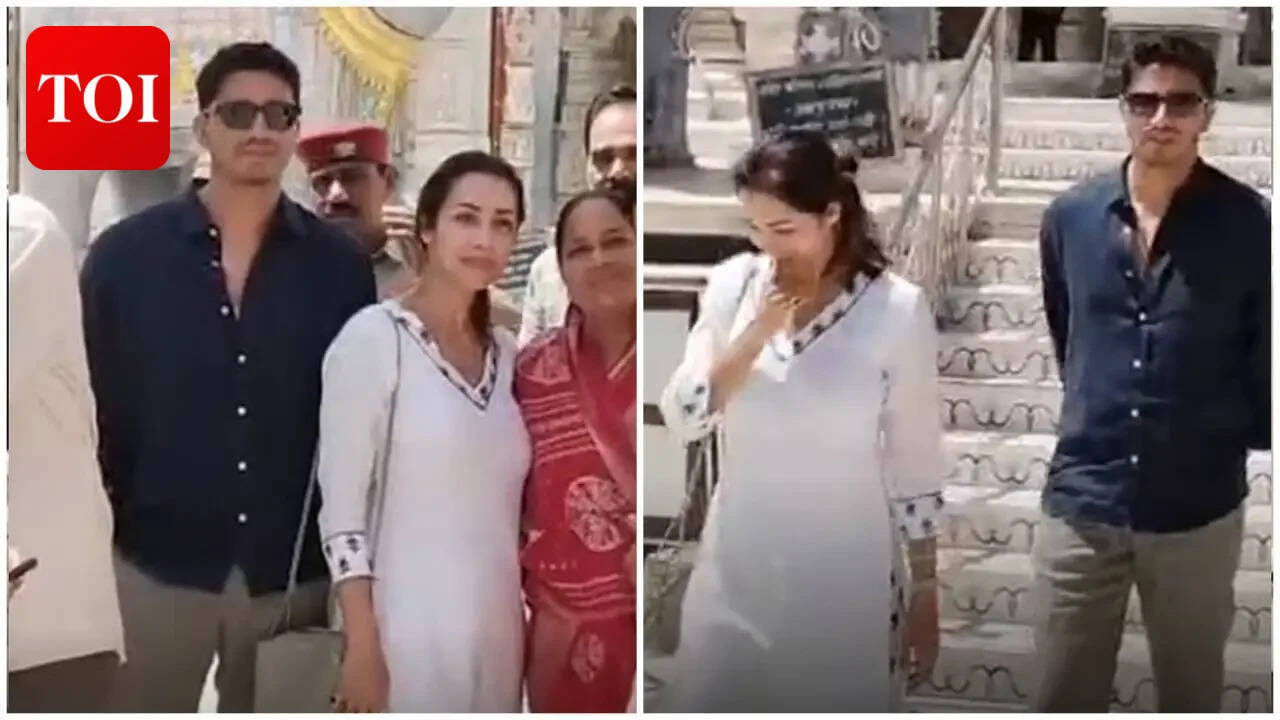 Malaika Arora visits Jain Temple with rumoured beau Harsh Mehta