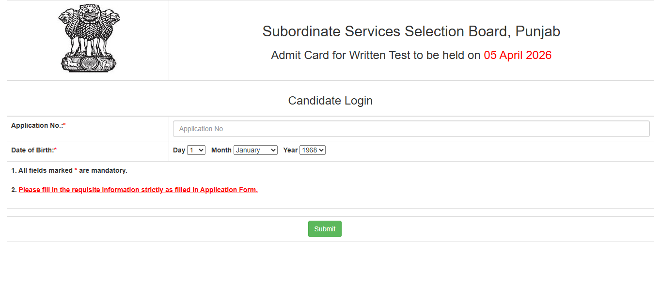 PSSSB Group D admit card released: Check direct link to download