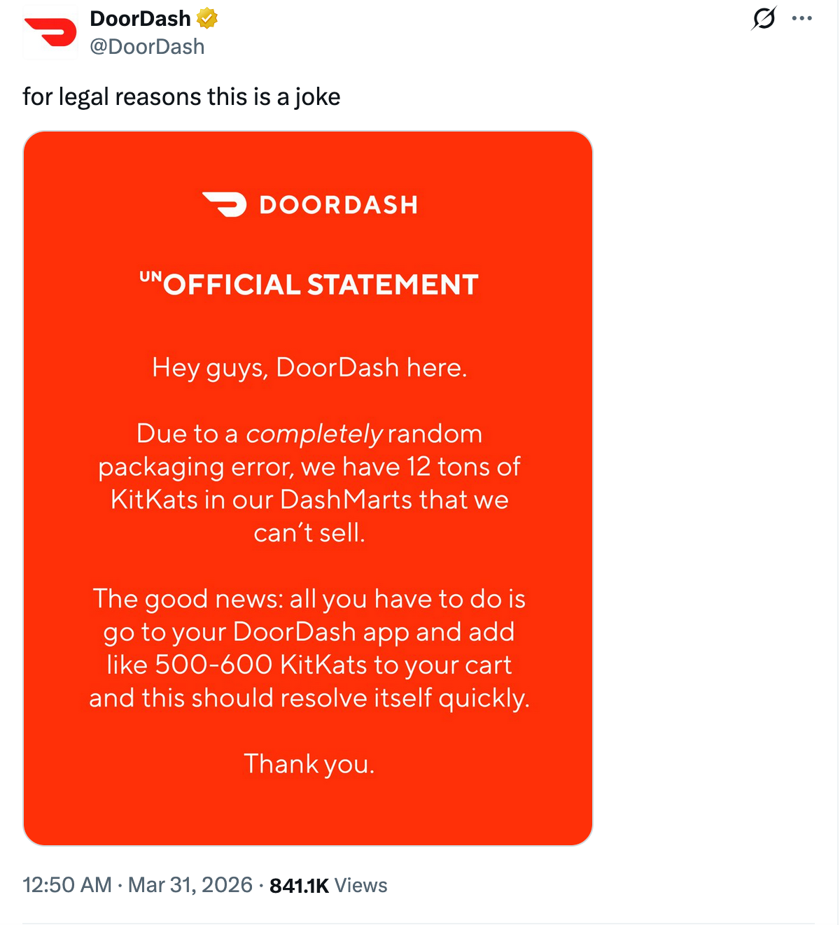 DoorDash on KitKat heist