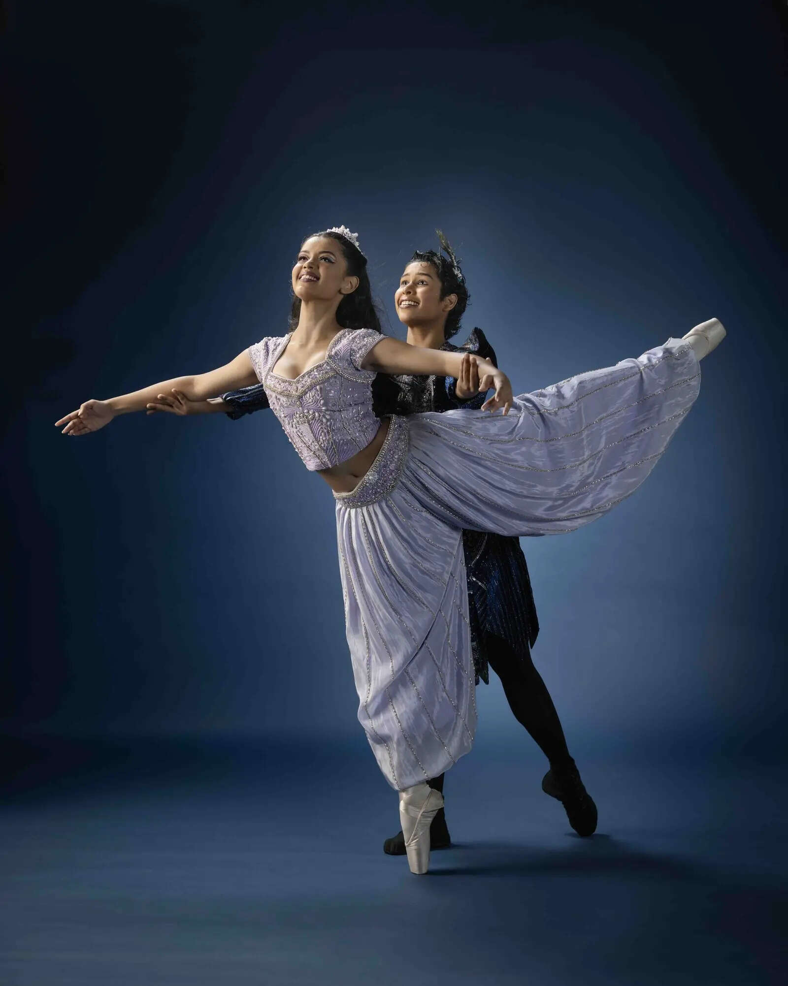 Krita Yernool and Maya Haridas as Princess Ziva and Avyaan.