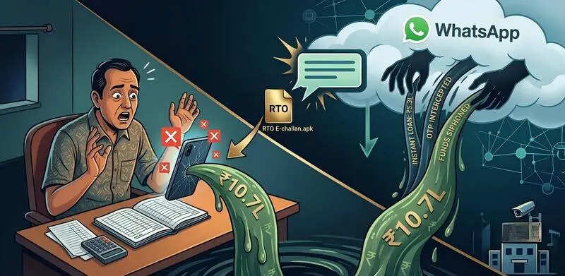 Gujarat: Man from Ahmedabad installs fake RTO e-challan app, loses Rs 10.7 lakh