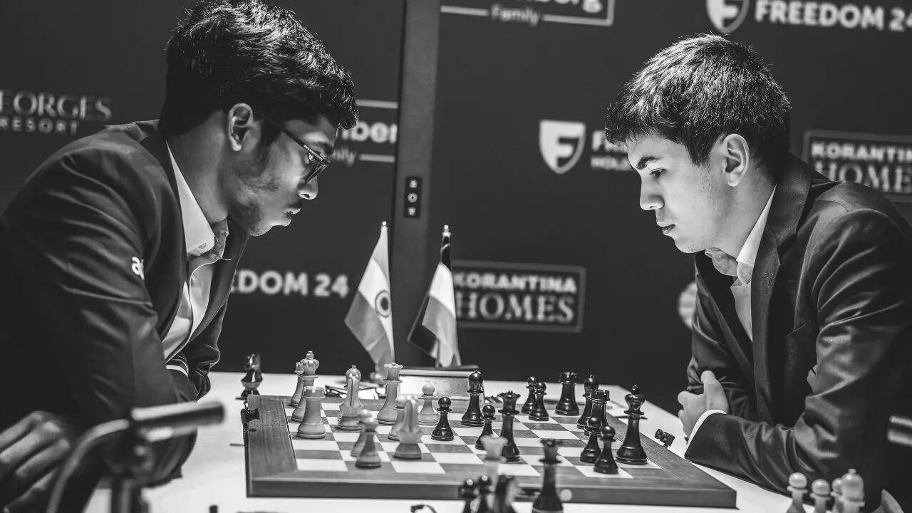 R Praggnanandhaa vs Javokhir Sindarov (Photo by Yoav Nis)