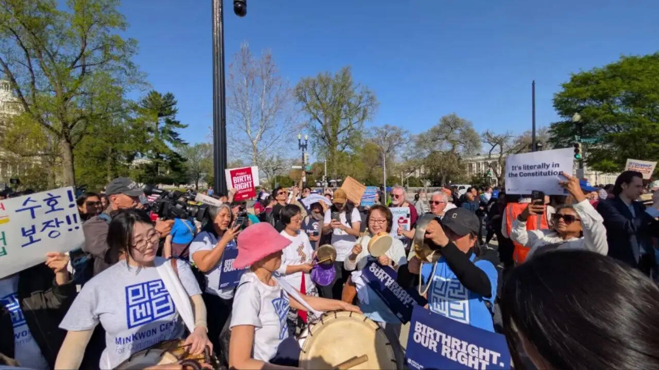 South Asian group rallies at US Supreme Court as birthright citizenship case is heard