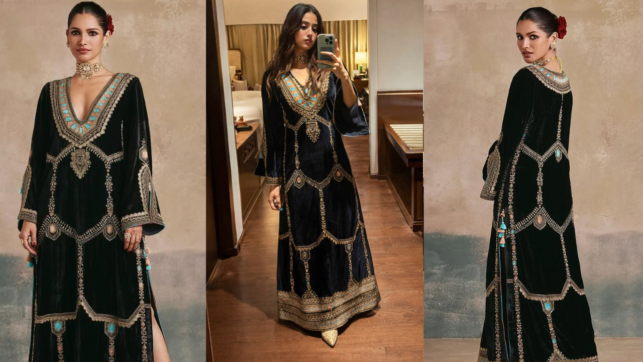 Janhvi Kapoor in Sureena Chowdhri kaftan