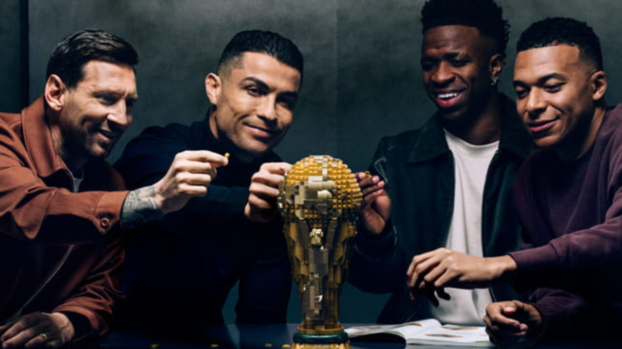 Kylian Mbappe reacts as LEGO unveils Cristiano Ronaldo, Lionel Messi World Cup 2026 set