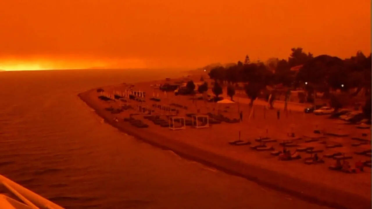 Apocalyptic red skies hit Greece: Saharan Dust blankets Crete while deadly Storm Erminio sparks widespread chaos | Watch