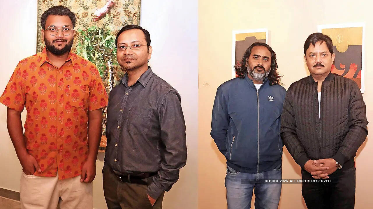(L) Ayush Katiyar and Himansh Prakash (R) Bhupendra Asthana and Ajaish Jaiswal