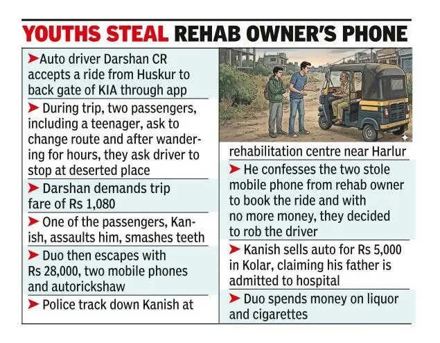 Two rehab escapees assault auto driver, rob cash, phones & auto