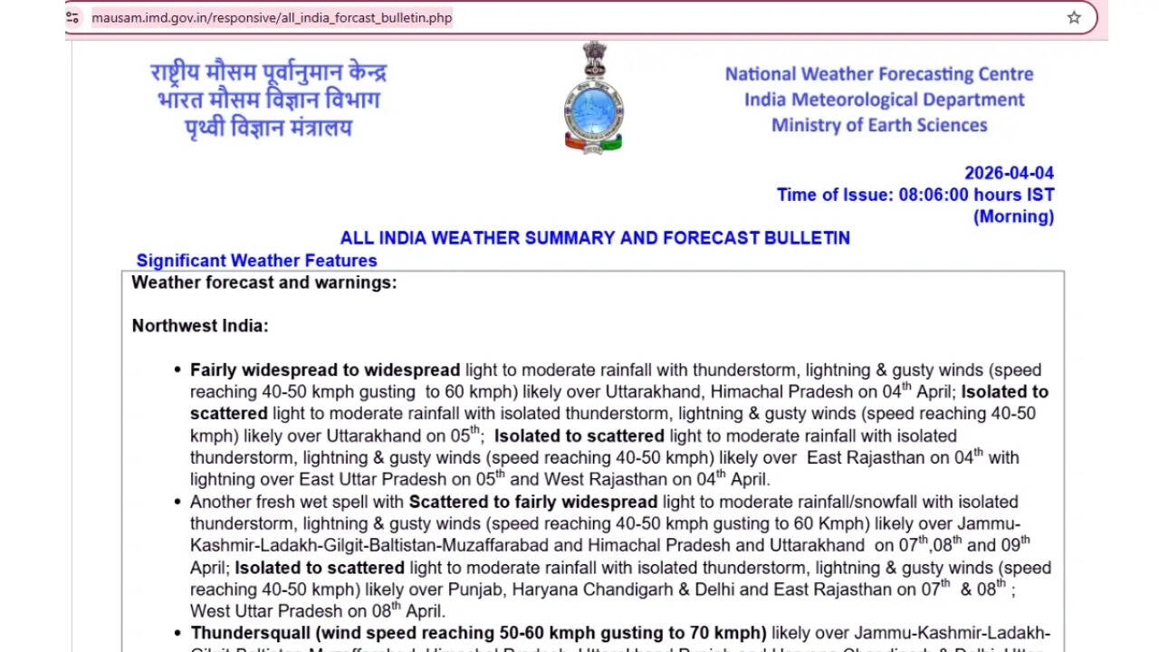 IMD weather bulletin IMD weather bulletin