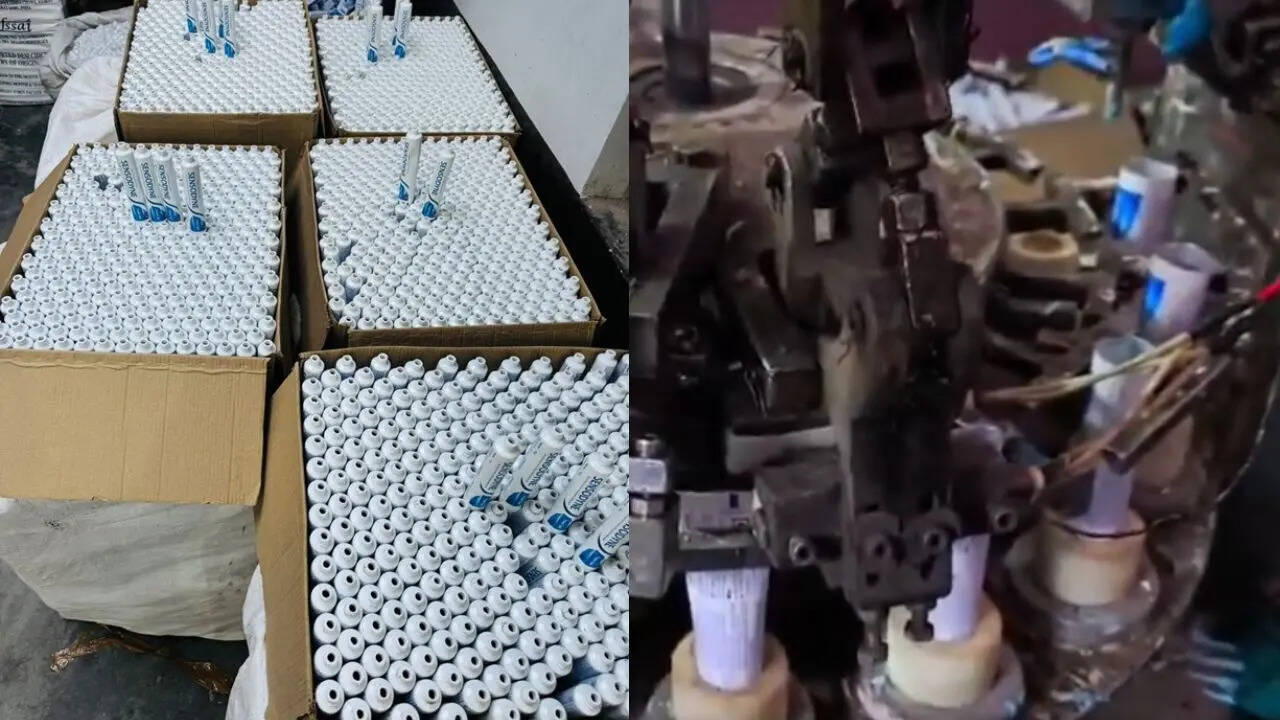 'Filling unhygienic raw paste into tubes': Fake toothpaste racket busted in Delhi; watch
