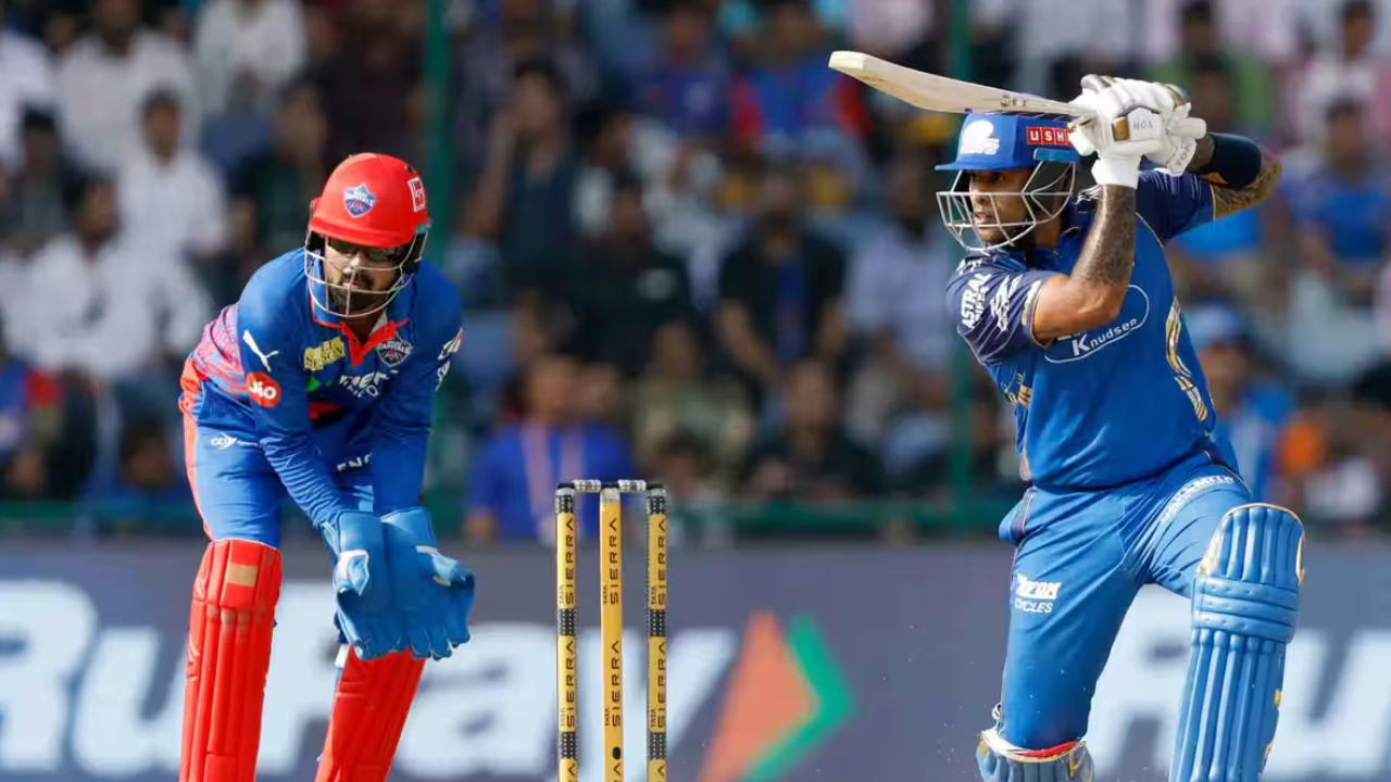 DC vs MI Live Score, IPL 2026: Captain SKY fights on as MI cross 100-run mark