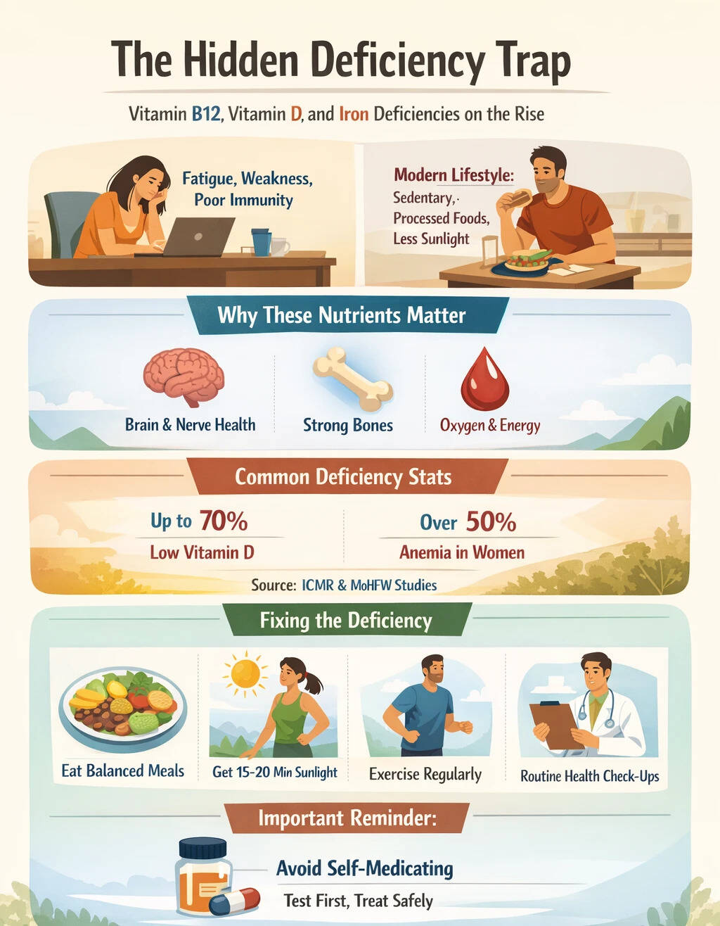 Early symptoms are often ignored, making regular testing and simple daily habits crucial for prevention and recovery. Nutrients