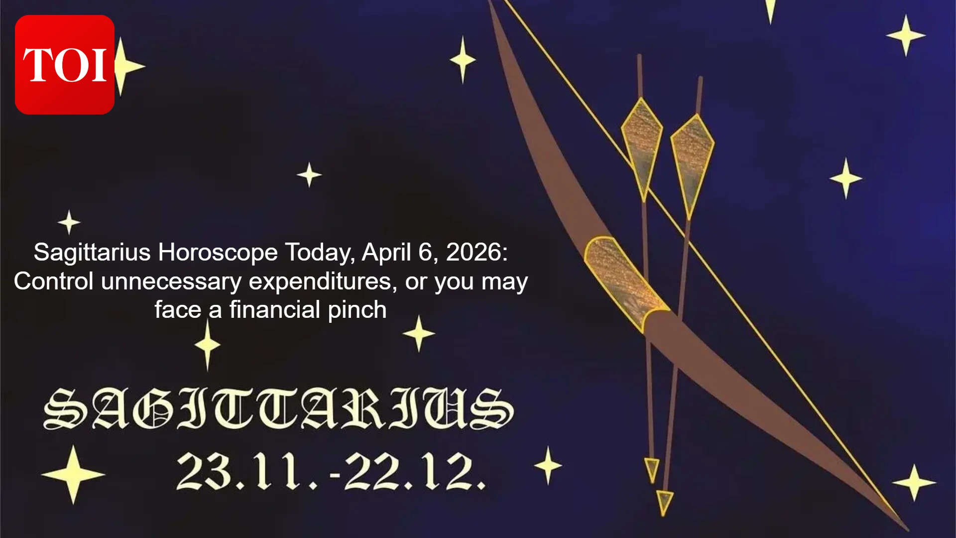 Sagittarius Daily Horoscope: Stars flag overspending and conflict; focus on calm and rest
