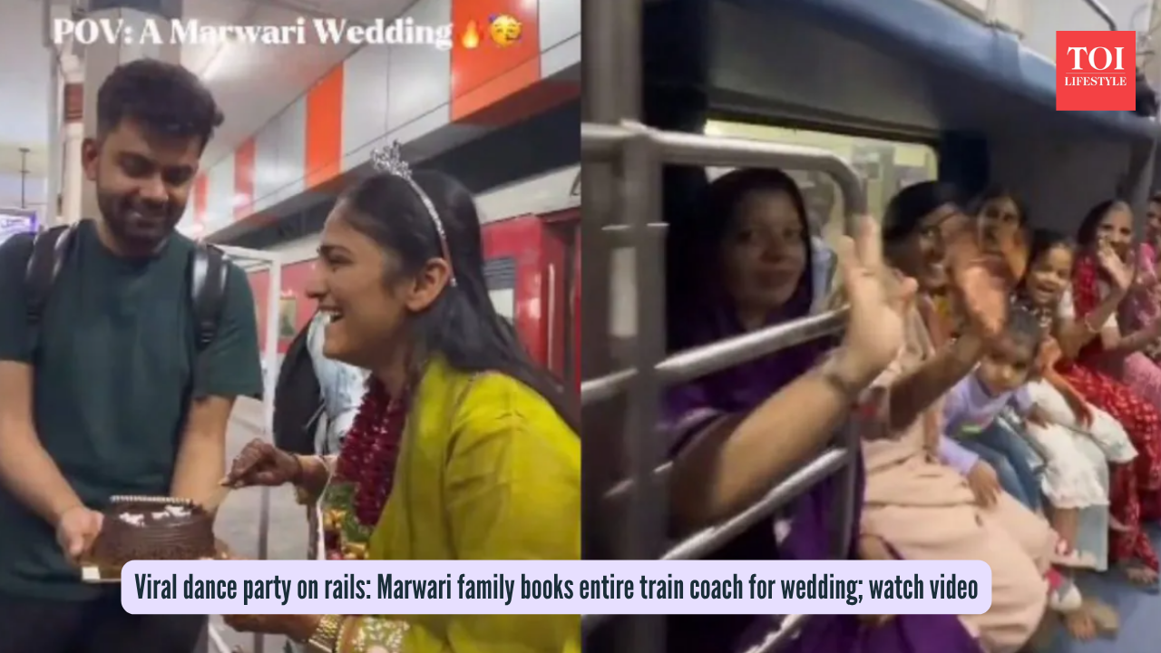 Viral dance party on rails Marwari family books entire train coach for wedding; watch video