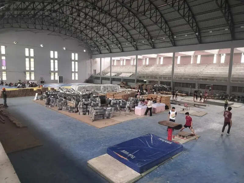 Reopened sports hall becomes equipment dump, affects practice