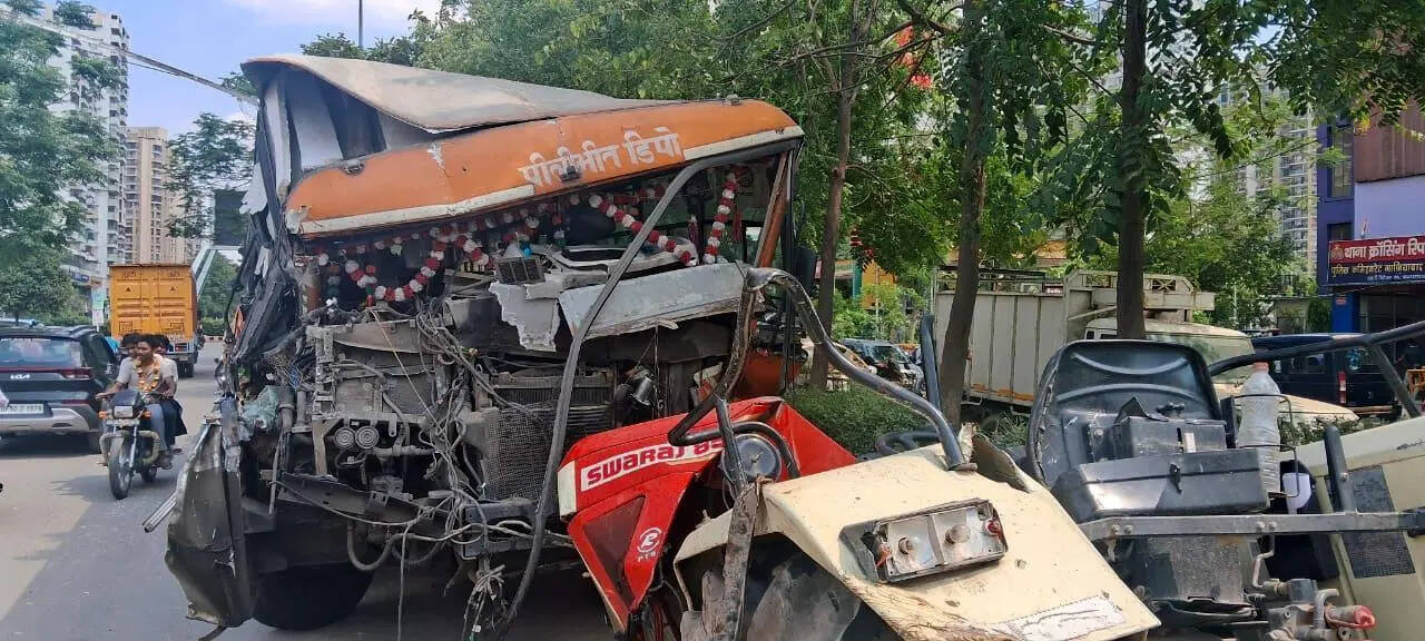 The front portion of the bus