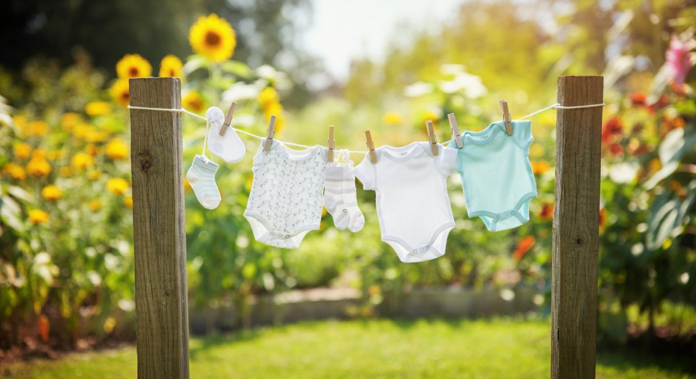 drying sun-kissed baby clothes