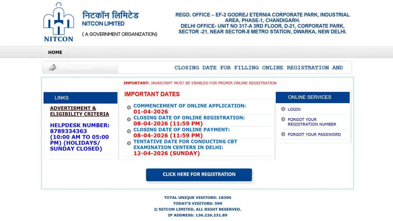 Delhi Jal Board JE recruitment 2026 last date today for 100 posts through NITCON; check details and direct link here