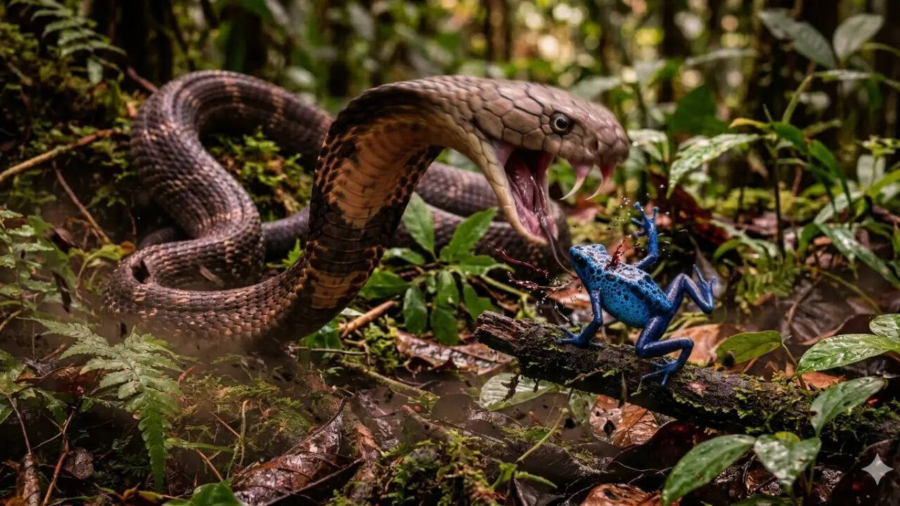 King cobra vs poison dart frog: Who would win in a fight
