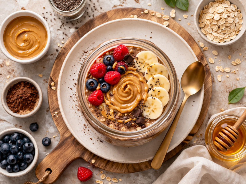 Peanut Butter Chocolate Overnight Oats