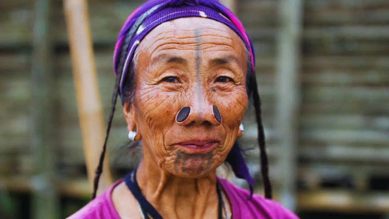 An Apatani elderly woman from Arunachal Pradesh