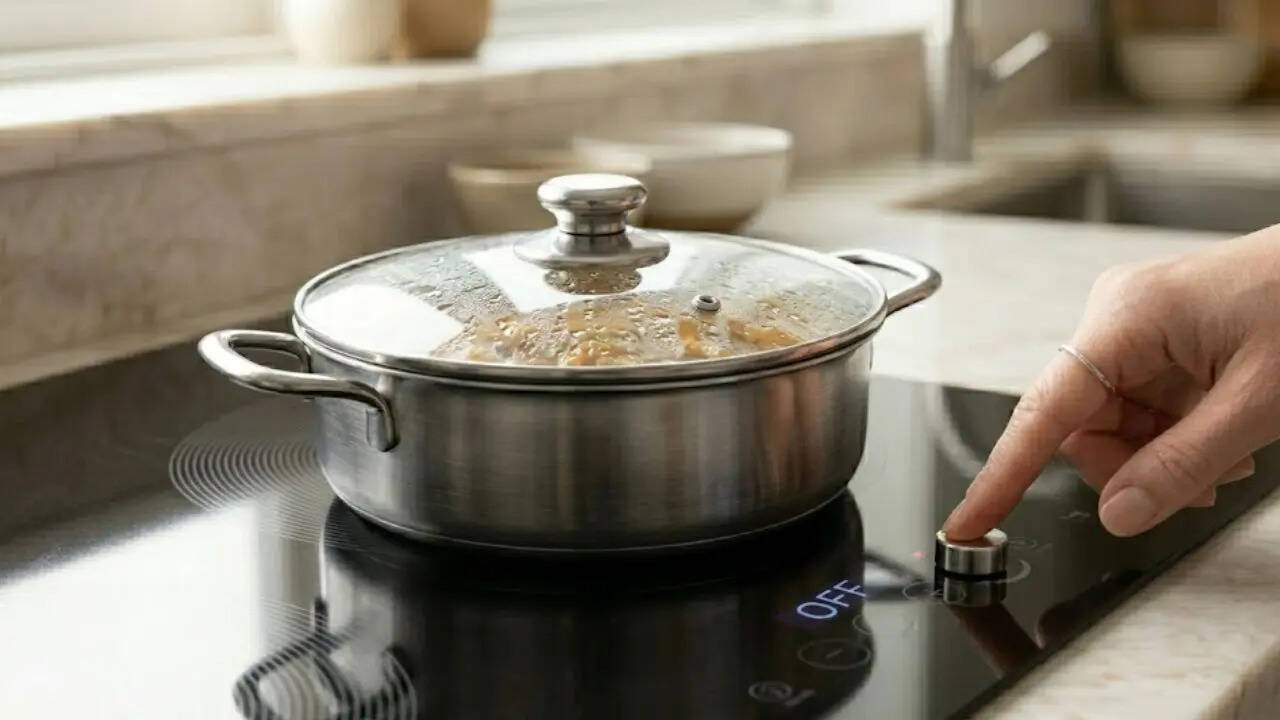 Switch off the induction cooktop on time
