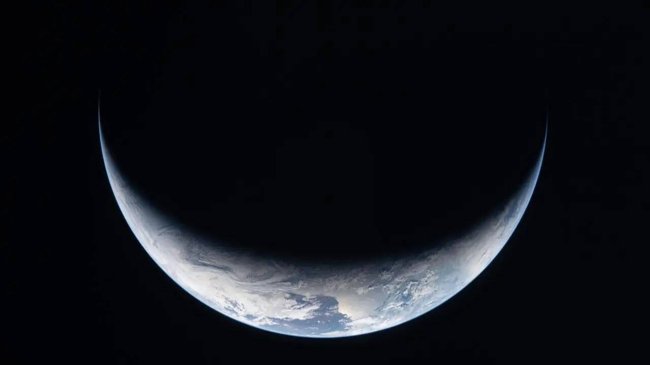 Earth is illuminated against the blackness of space (Image credit: Nasa)