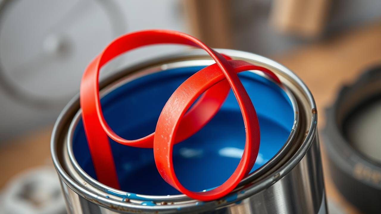 Rubber Band Secures Paint