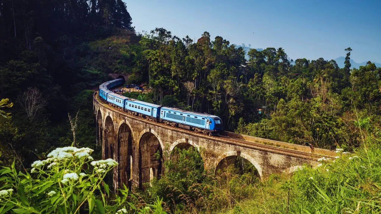 Scenic train ride in Sri Lanka