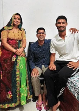 BASKING IN GLORY: Mukul Choudhary (right) with his family