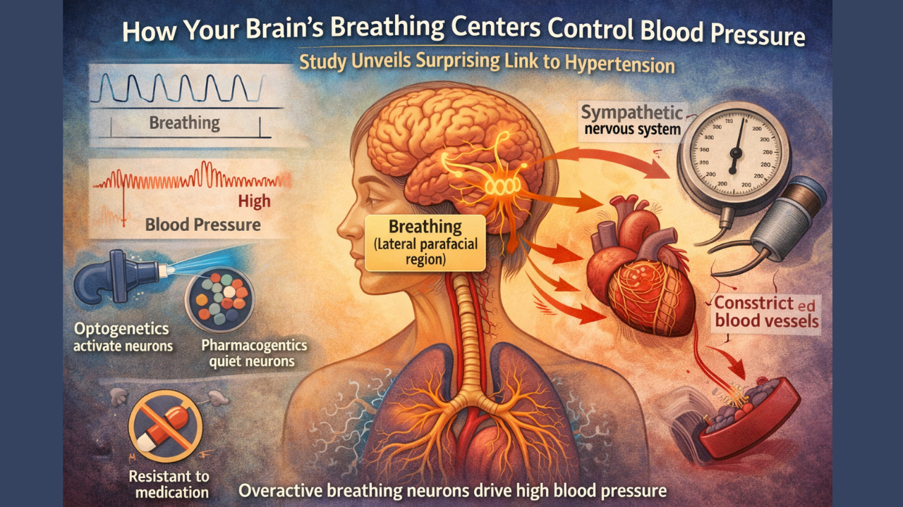 How your brain's breathing centers control blood pressure, study unveils