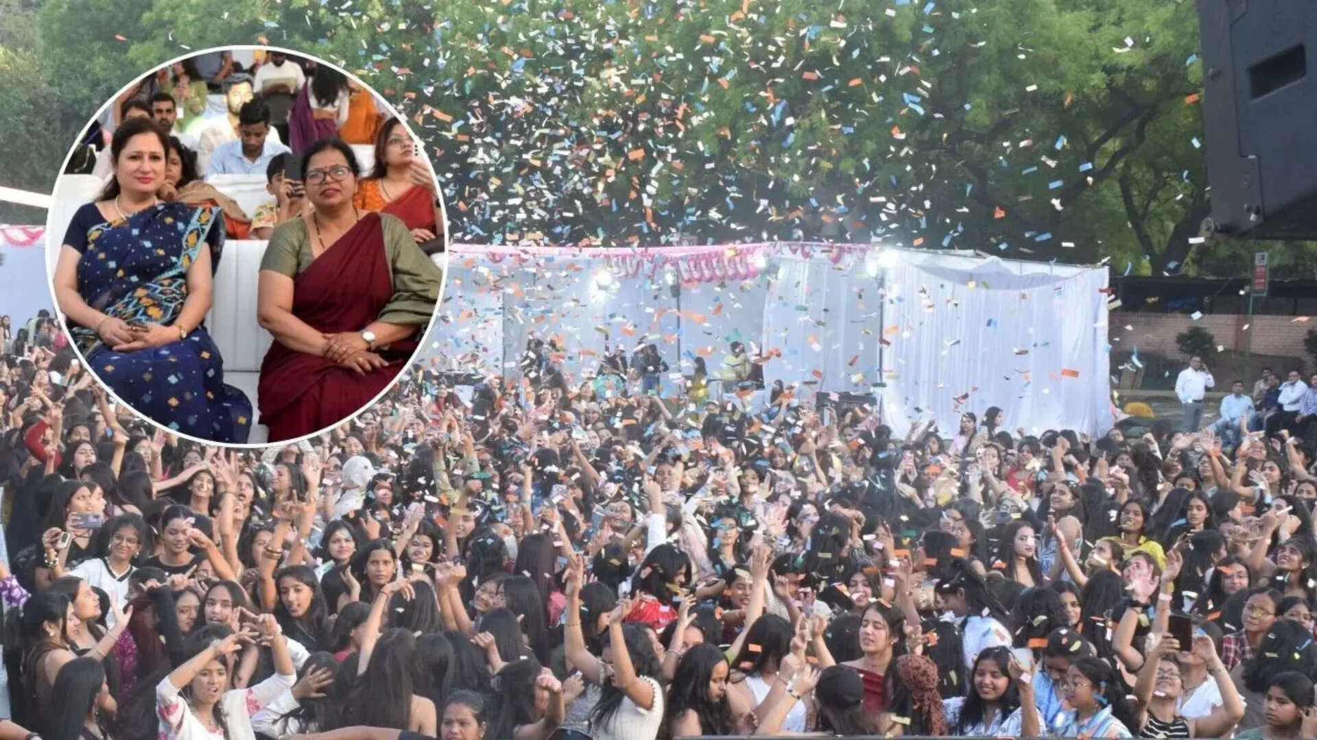 Inset: KNC Principal Prof (Dr) Pavitra Bhardwaj (L) and Dr Mamta Bhushan (R ), student union advisor (Pics: KNC)